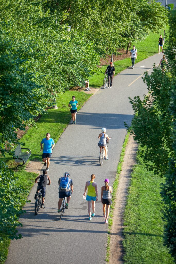 walking and jogging in Alster lake